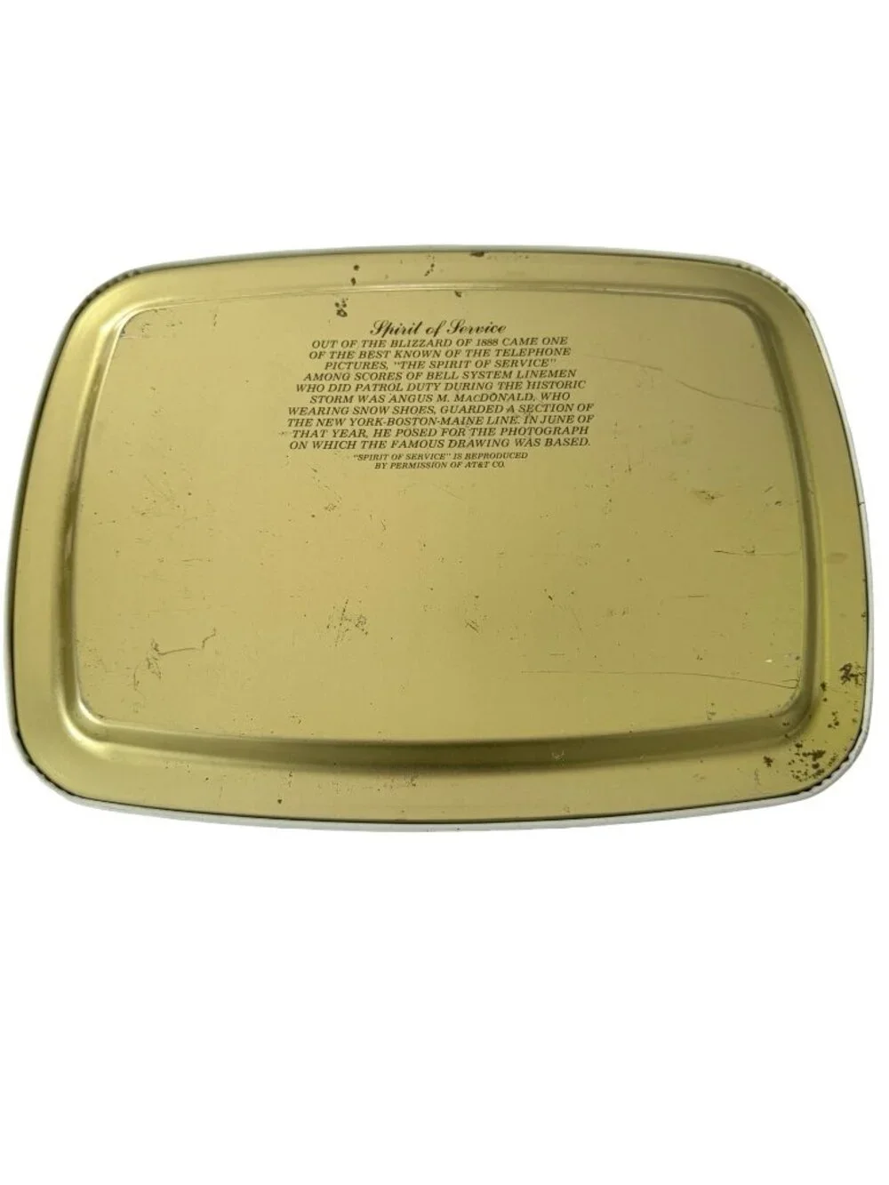Vintage Bell System AT&T Spirit of Service Lineman Advertising Tray Blizzard of